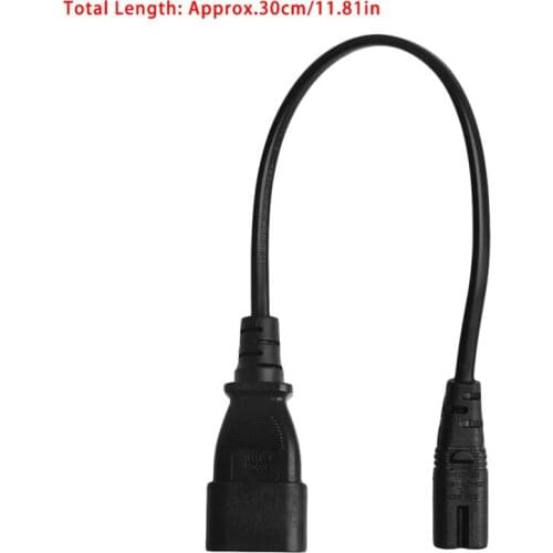 IEC 3-Pin Kettle C14 Male To C7 Female Converter Adapter Cable For PDU UPS 30CM