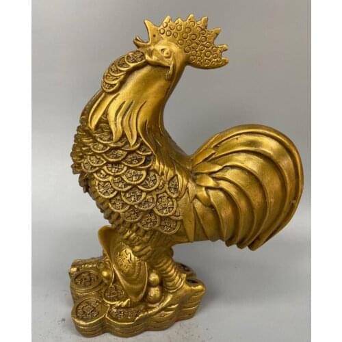 China brass Ingots Chickens crafts statue
