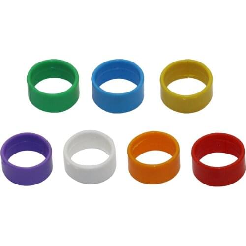 7 Colors Foot Ring Poultry Farming Equipment Inner Diameter 2.0/1.8/1.6cm Chicken Foot Ring Animal Identification Tool 50 Pcs