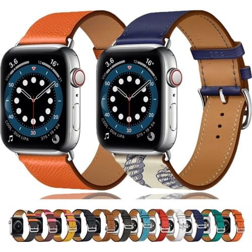 Leather Strap For Apple Watch 5 Band 44mm 40mm IWatch 38mm 42mm Genuine Bracelet Single Tour For Apple Watch Series 6 5 4 3 SE