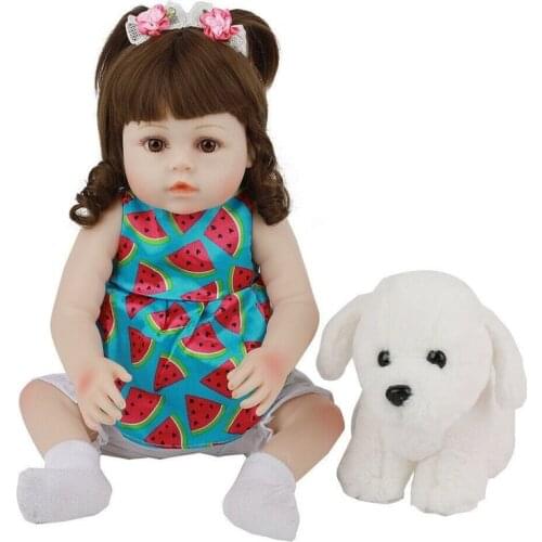 Reborn Dolls Realistic Newborn Baby Doll Lifelike Vinyl Girl 19" Handmade Toy Reborn Doll Kids Toys for Girls