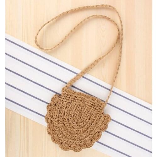 Cute Shell Shape Shoulder Hand-Woven Small Fresh Crossbody Straw Bag Leisure Coin Purse