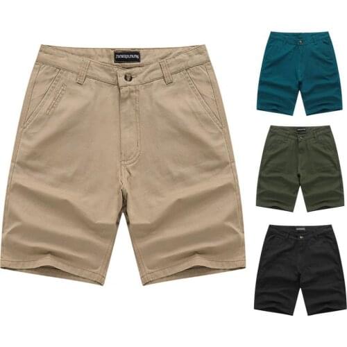 80% Dropshipping!!Men Shorts Solid Color Breathable Summer Zipper Pockets Shorts for Daily Wear