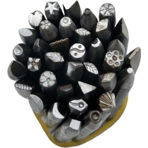 36 Pcs/set Steel Punches DIY Crafts Tool Flower Punch Stamp Set Jewelry Metal Stamping Tools