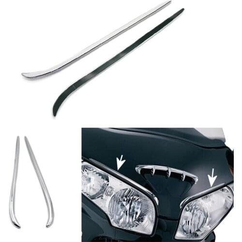 For Honda Gold Wing GL1800 GL 1800 2001-2011 Motorcycle ABS 2x Chrome Fairing Eyebrows Trim