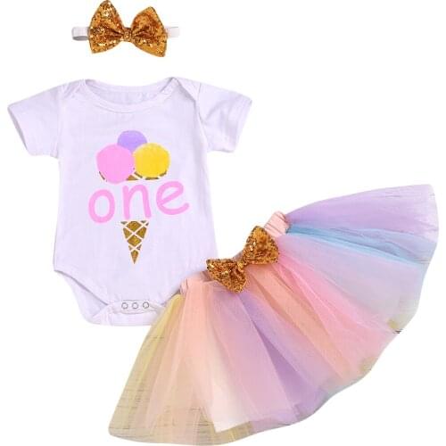 Baby Girl Clothes Summer Newborn Baby Girls 1st Birthday Outfits Romper Cake Smash Tutu Skirt