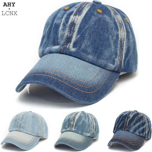 Unisex Solid Denim Men Women Baseball Cap Blank Washed Denim Jean Hat Retro Casquette Snapback Hats Adjustable Caps