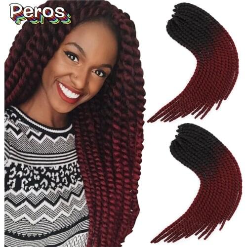 Mambo Twist Crochet Braids 22Inch 120Gram/Pack Ombre Color Synthetic Braiding Hair Box Braids Curly Ends Braids