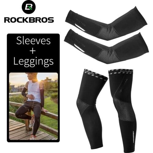ROCKBROS Cycling Running Winter Fleece Warm Arm Sleeves Cycling Sport Ice Fabric Sunscreen Bands Elbow Pad Fitness Arm Sleeve