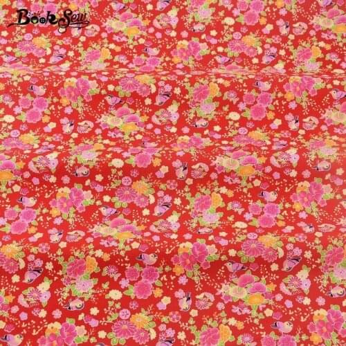 Booksew Cotton Poplin Fabric Bedding Home Decoration Patchwork Quilting Clothing Fat Quarter Meter Dress Floral Crafts Shirt