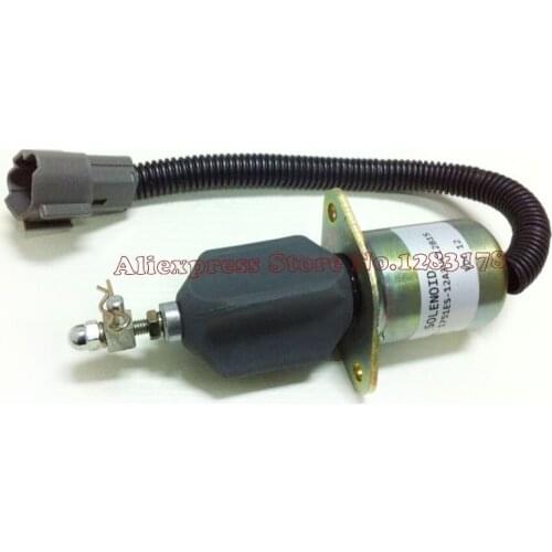 Fuel Shutdown solenoid 1751ES-12A3UC12B1S Hyundai Excavator R60-5 For Yanmar engine - Fast free shipping