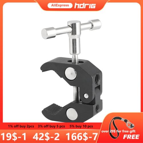 HDRiG Small Super Clamp Crab Pliers Clip With 1/4 3/8 threaded holes For DSLR Camera Photo Studio