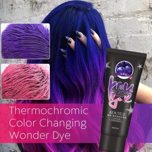 Hair Dye Thermochromic Color Changing Wonder Dye Hair Dye Gray Hair Color Cream Thermo Sensing Shade Shifting Hair Color Wax