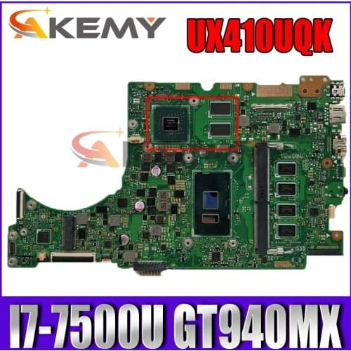 UX310UV Laptop motherboard for ASUS UX410UQK (14 inch) UX410U UX310U original mainboard 4GB-RAM I7-7500U GT940MX-2GB