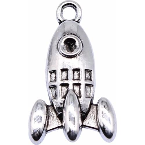 WYSIWYG 10pcs 14x23mm Antique Silver Color Rocket Charms Pendant For Jewelry Making DIY Jewelry Findings