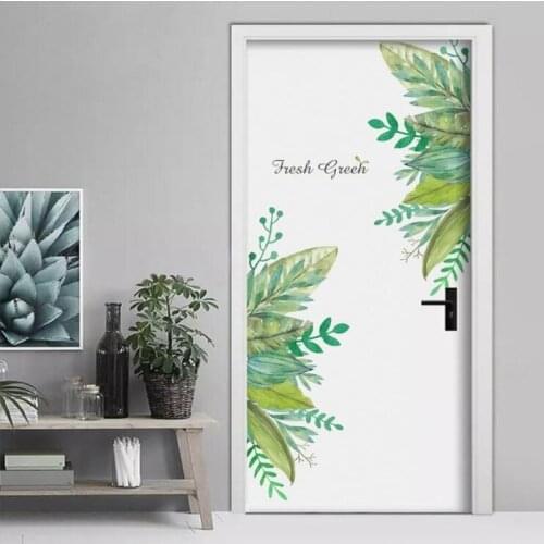 Green Art Wall Mural Decal Jungle Green Leaves Wall Sticker Decoration Living Room Restaurant Seaside Plant Diy Mural Art
