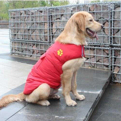 Big Dog Clothes Winter Clothes Warm Jackets Waterproof Double-sided Warm Vest for Teddy Golden Retriever French Bulldog