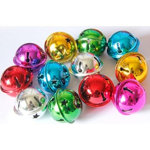 30mm Mix Color 10Pcs/lot Small Jingle Bells Bells Festival Jewelry Decor Home Christmas Decoration Supplies