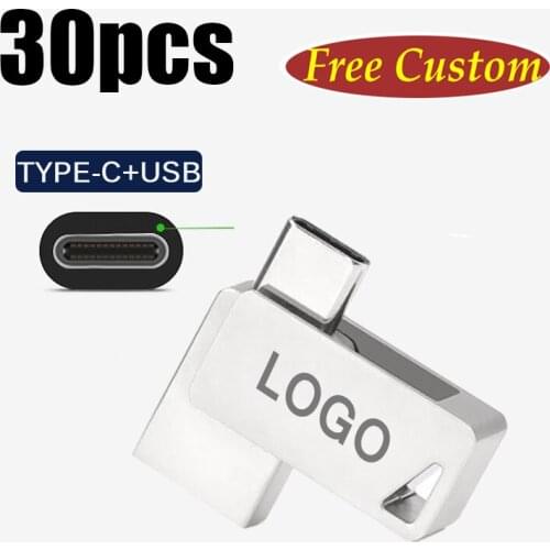 Super stick Customized mini metal OTG 30PCS pendrive Stick 4G 16GB 32GB OTG + USB2.0 Rotating USB flash drive swivel