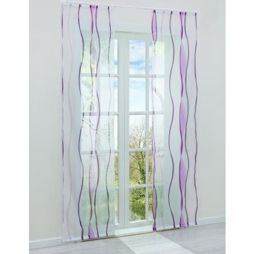 6 Colors 2PCS Stripe Window Curtain Voile Polyester Woven for the Living Room Bedroom Home Decoration Drape