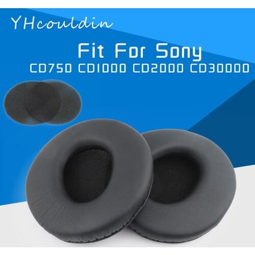 Earpads For Sony MDR CD750 CD1000 CD2000 CD3000 Headphone Accessaries Replacement Ear Cushions Wrinkled Leather Material