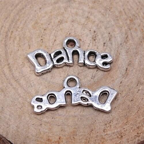 Free shipping 108pcs 20x9mm antique silver dance charms diy retro jewelry fit Earring keychain hair card pendant accessories