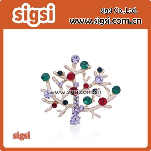 Rhinestone Christmas tree Brooch Lapel Pin Shawl Clip Corsage pin Crystal Rhinestone christmas breastpin Jewelry Gift