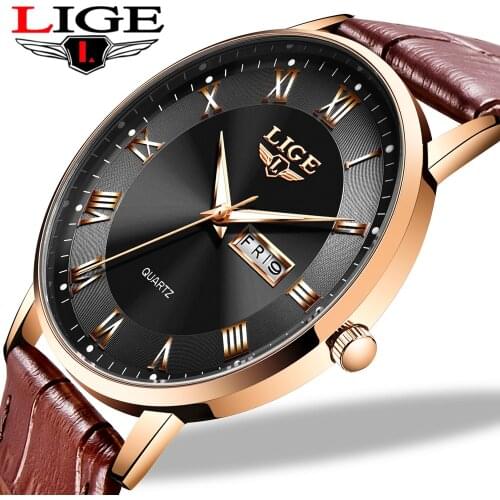 2021 Mens Watches LIGE Brand Ultra Thin Watches Waterproof Date Clock Male Quartz Watch Men Wrist Watches Relogio Masculino+Box