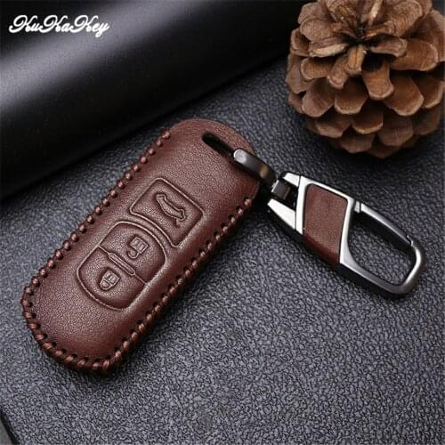 For Mazda 2 3 5 For Mazda 6 CX-3 CX-5 CX-7 CX-9 RX8 Atenza Axela MX5 Genuine Leather Smart Key Case Cover Keychain Holder Bag