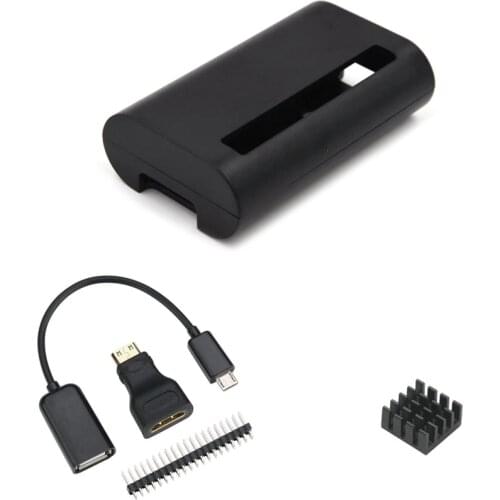 For Raspberry Pi Zero Case with Heat Sink and 3 in 1 Adapter Kit Compatible with Raspberry Pi Zero W