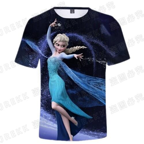 Frozen t shirt Mens clothing 3D Print New Fashion Women short sleeve shirt Summer Harajuku Children Boy Girl Oversized t- shirt
