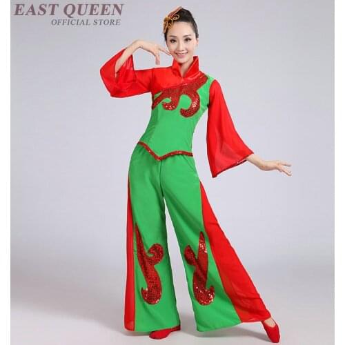 Chinese folk dance costume clothing hanfu ancient fan dance traditional Chinese dance costumes Stage dance wear AA3237