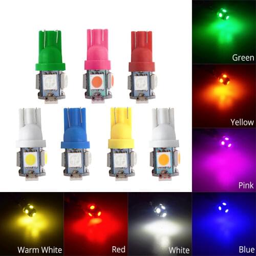 10X T10 Car Led W5W 5050 White Blue Red Auto Backup Light Wedge Roof Dome Reading Lamp Trunk Bulb License Plate Light Trunk Lamp