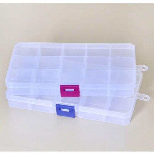 Makeup Organizer Storage Case Multifunction Plastic Pills Container 8/15 Grids Detachable Jewelry Boxes Desktop Storage Box