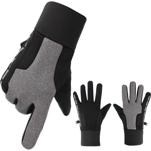 Autumn Winter Windproof Fleece Full Finger Motorcycle Bicycle Cycling Protection Gloves Cycling Gloves Motorcycle Parts