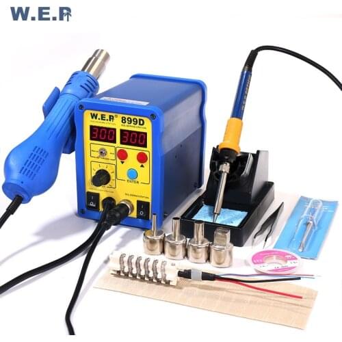 WEP 740W Hot Gun Solder Station Digital Display Soldering Iron Hot Air Soldering Station SMD Solder Station Welding Station