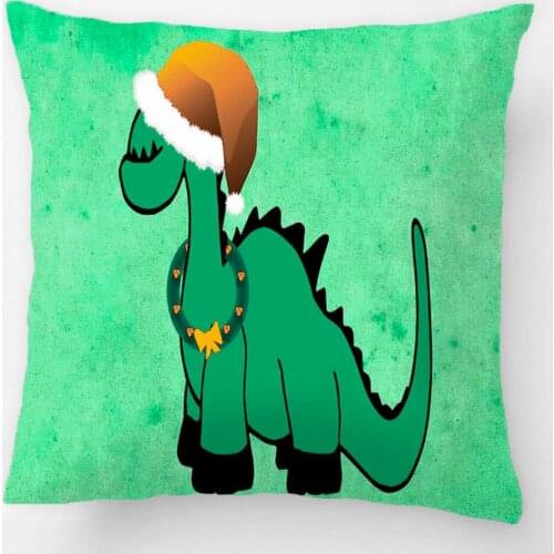 Holiday Green Dinosaur Throw Pillow Case Decorative Cushion Cover Pillowcase Customize Gift High-Quality By Lvsure For Sofa Seat