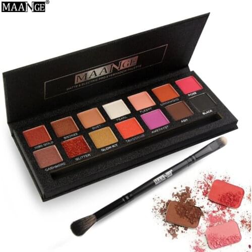 Cross Border Sale MAANGE Ma Gang 14 Colors Pearlescent Matte Eye Shadow Waterproof Not Fainting Foreign Trade Explosion