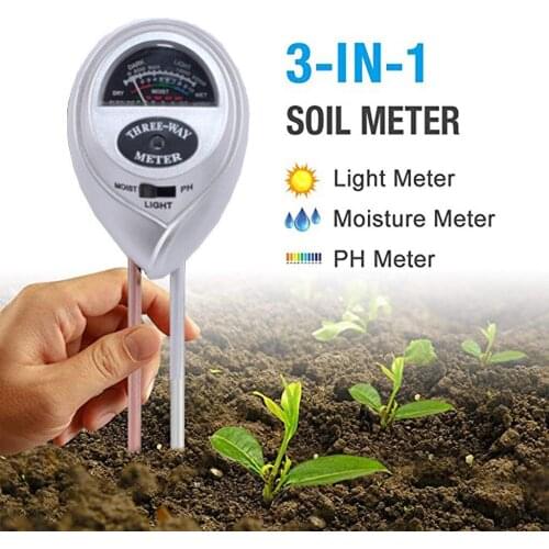 IN STOCK 3 in1 Soil Meter PH Tester Water Moisture Light Test Meter Kit For Garden Plant Flower Soil Moisture Tester