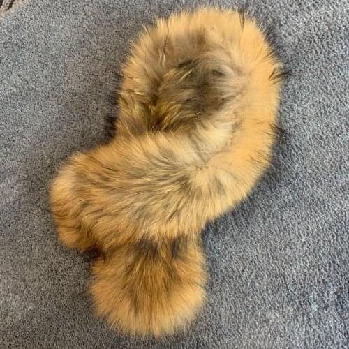 Real Raccoon Fur Collar Womens Natural Fur Gray Collar Real Fur Shawl Raccoon collar Fur Scraves
