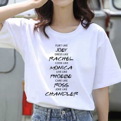 2021 Summer Women T-shirt TV Series Friend Print Casual t shirt Lady Young Girl Kawaii Streetwear Top Tee