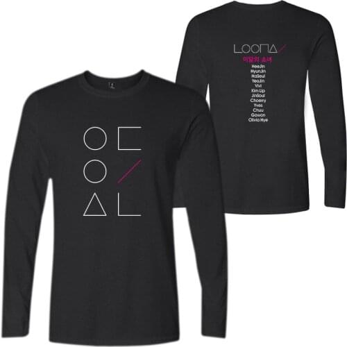 LOONA Team men/women T-shirt long sleeve hip hop Tshirt T shirt female fans streetwear T shirts Tops kpop clothes