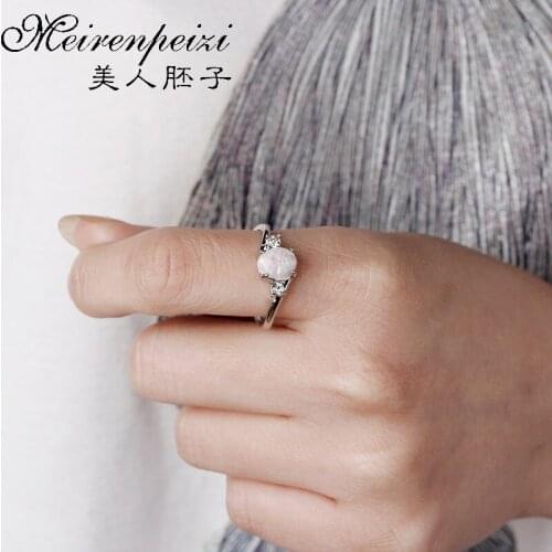 Vintage Rainbow Moonstone Quartz Handmade Ring Engagement Bridal Wedding Ring for Women Bohemian