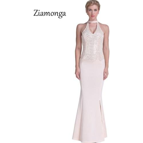 Ziamonga 2017 Christmas Even Night Party Dresses Sexy Women Sequin Long Dresses Floor Length Split Maxi Dress Vestidos De Festa