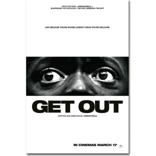 009 2017 GET OUT Horror Film Daniel Kaluuya Movie 013 Wall Silk Cloth Poster Art Decoration Gift