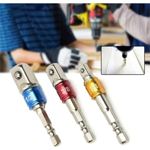 1 Pcs Wrench Socket Adapter Drill Bit Hex Shank 1/2 1/4 3/8 With Steel Balls Driver Drill Impact Socket Extension Bit Adapter