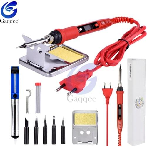 220V 80W LCD Electric Soldering iron 908S Adjustable Temperature Solder iron With quality soldering Iron Tips and kits