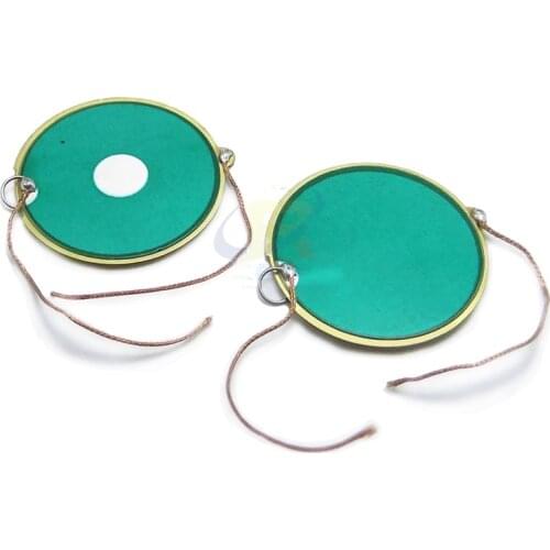 2pcs 31.8MM copper sheet with lead Piezo ceramic plate Soprano Reeds double side Green anti-oxidation 32MM piezoelectric ceramic