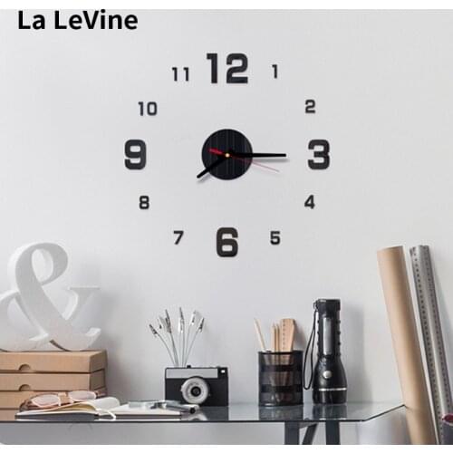3D Wall Clock Acrylic Diy Mirror Digital Wall Clock Small Minimalist Clock Art Personality Wall Sticker Mute Office Home Stuff