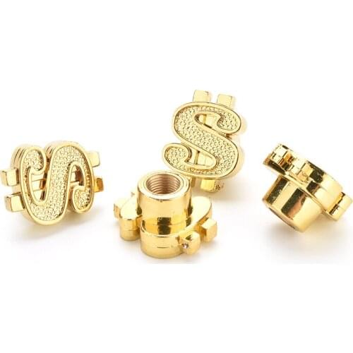 4Pcs Bike Motorcycle Valve Caps Universal Gold Dollar Car Truck Tire Air Valve Stem Cover Caps Wheel Rims
